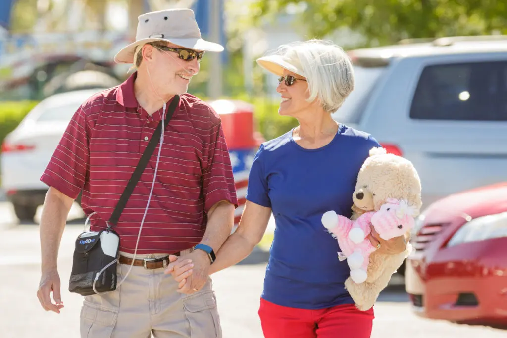 Person enjoying an active lifestyle with a portable oxygen concentrator