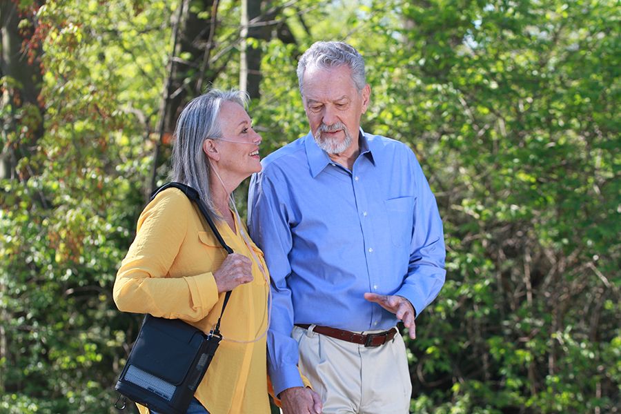Person enjoying an active lifestyle with portable oxygen